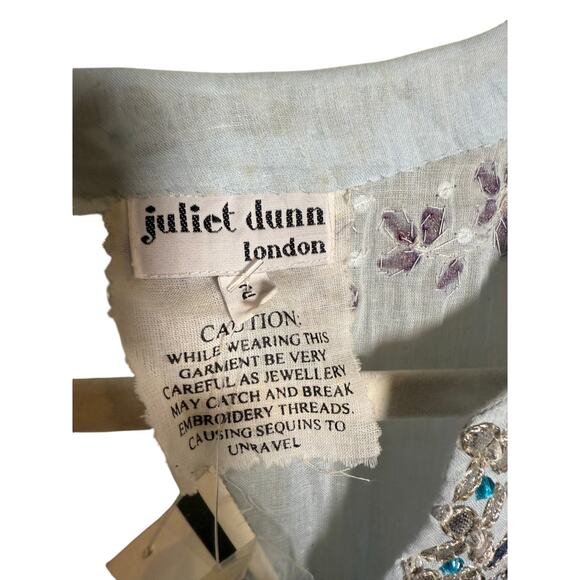 NWT Juliet Dunn Blue Embellished Tunic Sz. 2 (US 6/8) - Picture 4 of 8